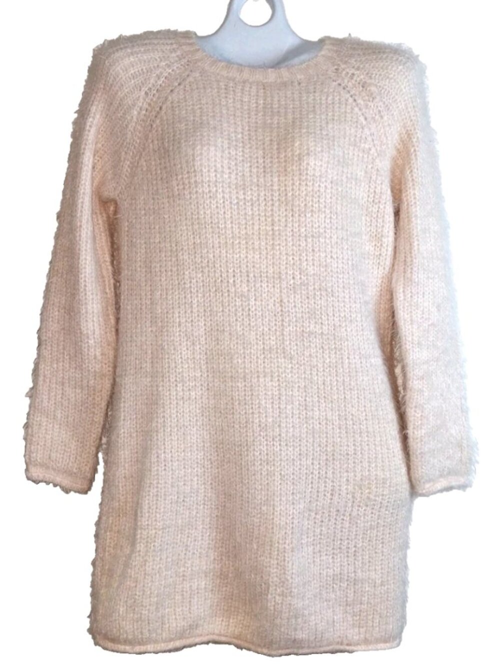 Forever 21 Blush Pink Fuzzy Knit Sweater Dress Size M NWT Soft Cozy